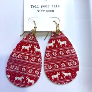 Red and white earrings NWT